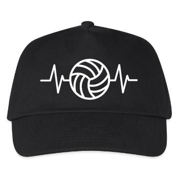 herzschlag volleyball Volleyballer Puls Beach icon - Kinder Basecap - Schwarz - Vorne