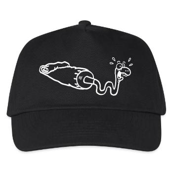 White snake and gouache tube - Kids’ Baseball Cap - black - Front