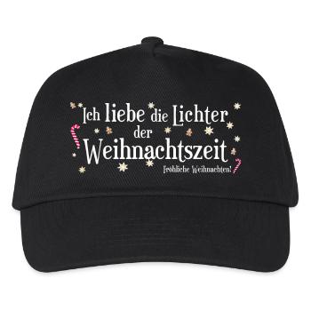 Ich liebe Weihnachten, Lichter der Weihnachtszeit - Kinder Basecap - Schwarz - Vorne
