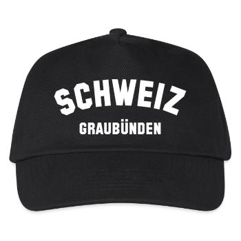 GRAUBÜNDEN Schweiz Switzerland - Kids’ Baseball Cap - black - Front