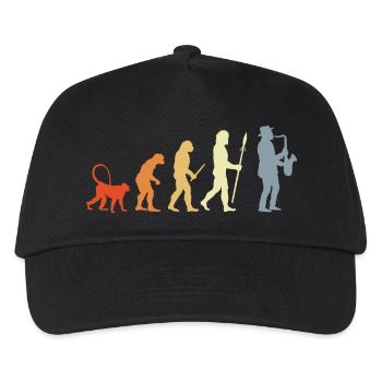 Saxophonist Evolution - Kinder Basecap - Schwarz - Vorne