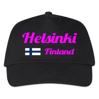 Helsinki Finnland - Stylische Drucke - Kinder Basecap - Schwarz - Vorne