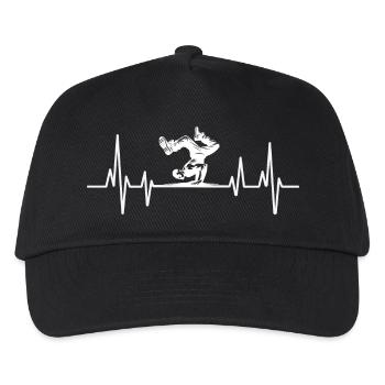 Breakdance Herzschlag - Kinder Basecap - Schwarz - Vorne