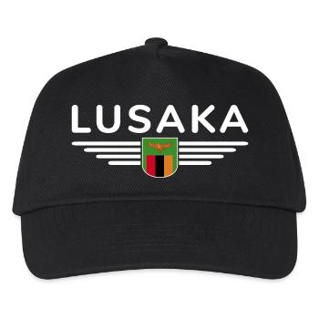Lusaka T-Shirt für Sambia Fans - Kinder Basecap - Schwarz - Vorne