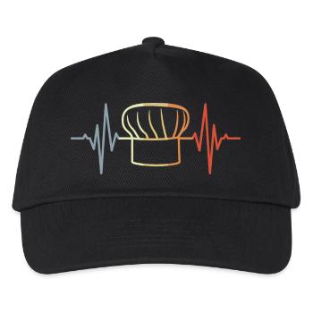 Vintage Bäcker Hut - Kinder Basecap - Schwarz - Vorne