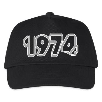 Geboren 1974 - Kinder Basecap - Schwarz - Vorne