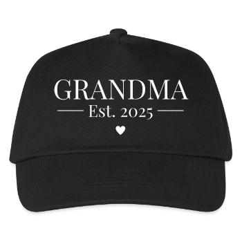 Grandma Established 2025 - Kids’ Baseball Cap - black - Front