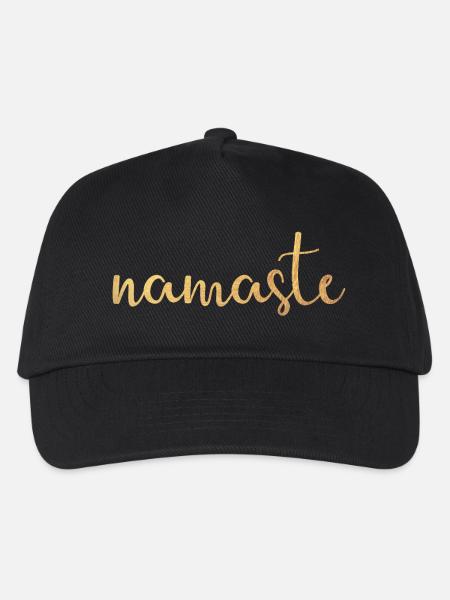 namaste meditate Yoga Yogi Gold Handschrift om - Kinder Basecap - Schwarz