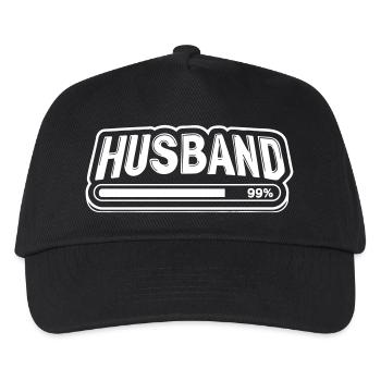 Bräutigam „Husband“ Ladebalken – JGA-Motiv - Kinder Basecap - Schwarz - Vorne
