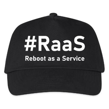 RaaS – Reboot as a Service | Lustiger IT-Spruch - Kinder Basecap - Schwarz - Vorne