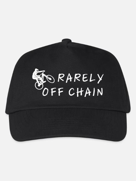 Rarely off chain – Radfahrer Spruchmotiv - Kinder Basecap - Schwarz