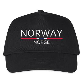 Norway - Norge - Norwegen - Flagge - Skandinavien - Kinder Basecap - Schwarz - Vorne