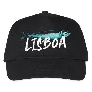 Sardine Lissabon Illustration Portugal im Sommer - Kinder Basecap - Schwarz - Vorne