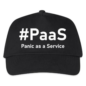 PaaS – Panic as a Service | Lustiger IT-Spruch - Kinder Basecap - Schwarz - Vorne