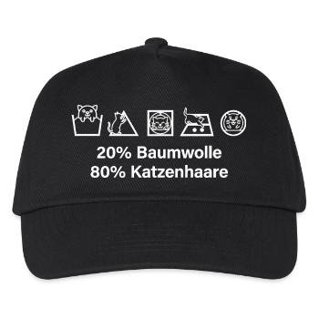 Chat 80 % Poils de chat 20 % Coton Miaou Chats - Casquette de baseball Enfant - noir - Devant