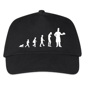Evolution vom Baby zum Koch / Restaurant - Kinder Basecap - Schwarz - Vorne
