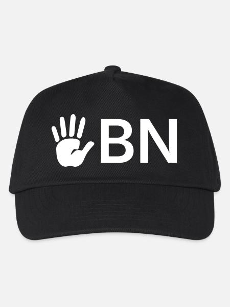 Offene-Hand-BN Simple Blockbuchstaben - Kinder Basecap - Schwarz