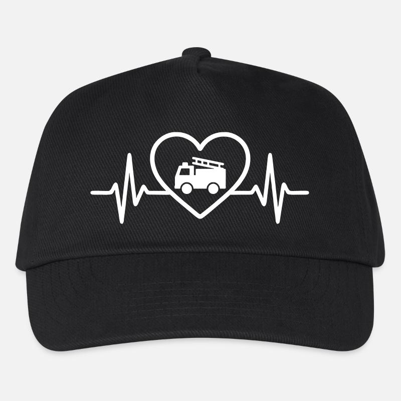Heart Firefighter Feuerwehrfahrzeug - Kinder Basecap - Schwarz