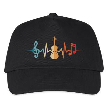 Violin Heartbeat Violin Violinist Violinist Violins - Kids’ Baseball Cap - black - Front