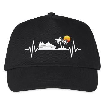 Cruise Ship Vacation Heartbeat - Kids’ Baseball Cap - black - Front