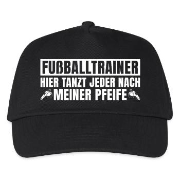 Fußballtrainer Hier tanzt jeder nach meiner Pfeife - Kinder Basecap - Schwarz - Vorne