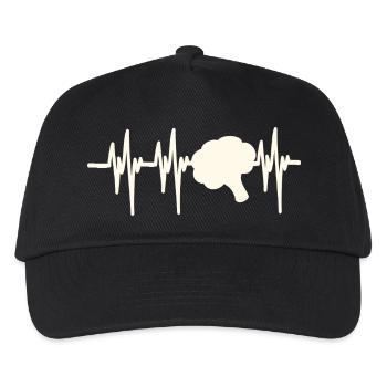 Heartbeat Brokkoli - Kinder Basecap - Schwarz - Vorne