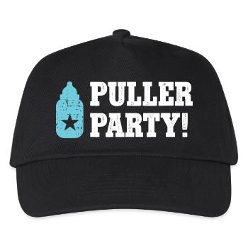 Puller Party Baby Beer Baby Peeing Baby Shower Dad - Kids’ Baseball Cap - black - Front