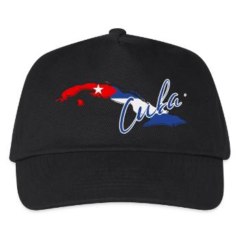 Map with the flag of Cuba, I love Cuba - Kids’ Baseball Cap - black - Front