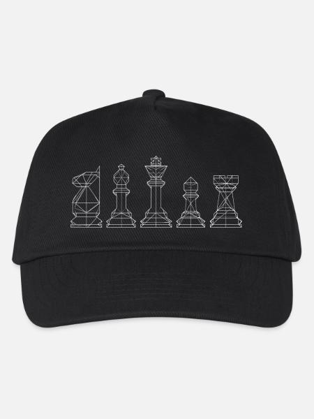 Minimalist Chess Pieces Design Board Game - Kids’ Baseball Cap - black