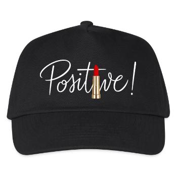 Positives Lippenstift-minimalistisches Schic-Design - Kinder Basecap - Schwarz - Vorne