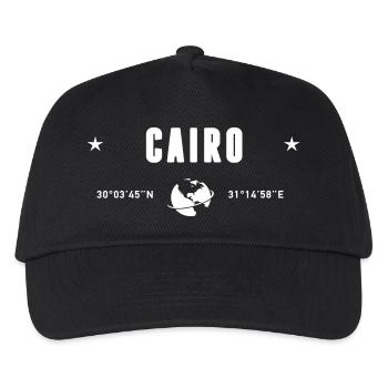 Cairo Egypt Coordinates Planet Earth White - Kids’ Baseball Cap - black - Front
