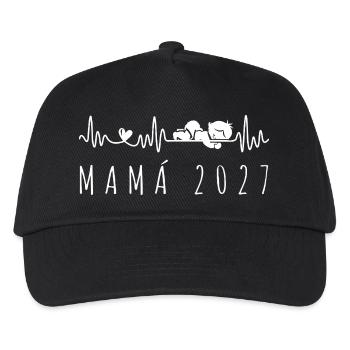 Mamá 2027 Ritmo Cardiaco - Futura Mama - Kinder Basecap - Schwarz - Vorne