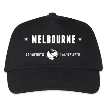 Melbourne Australien Koordinaten Planet Erde Weiß - Kinder Basecap - Schwarz - Vorne