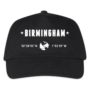 Birmingham UK Coordinates Planet Earth White - Kids’ Baseball Cap - black - Front