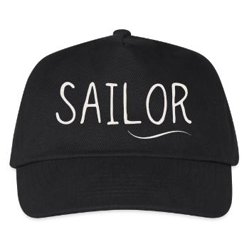 Sailor Sail Motif Lettering - Kids’ Baseball Cap - black - Front