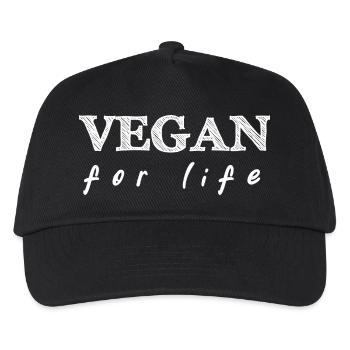 Vegan for life - Geschenkidee für Veganer *innen  - Kinder Basecap - Schwarz - Vorne