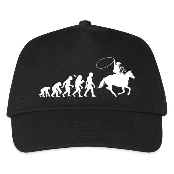 Cowboy Evolution Western Style Rodeo Lassowerfer - Kinder Basecap - Schwarz - Vorne