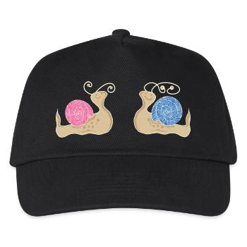 Männchenschnecke Mädchen Schnecke fossil - Kinder Basecap - Schwarz - Vorne