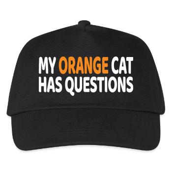 Meine orangefarbene Katze hat Fragen, lustiges Katzenliebhaber-Geschenk - Kinder Basecap - Schwarz - Vorne