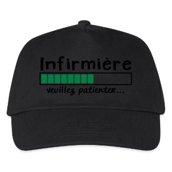 infirmière veuillez patienter - Casquette de baseball Enfant - noir - Devant