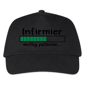 infirmier veuillez patienter - Casquette de baseball Enfant - noir - Devant