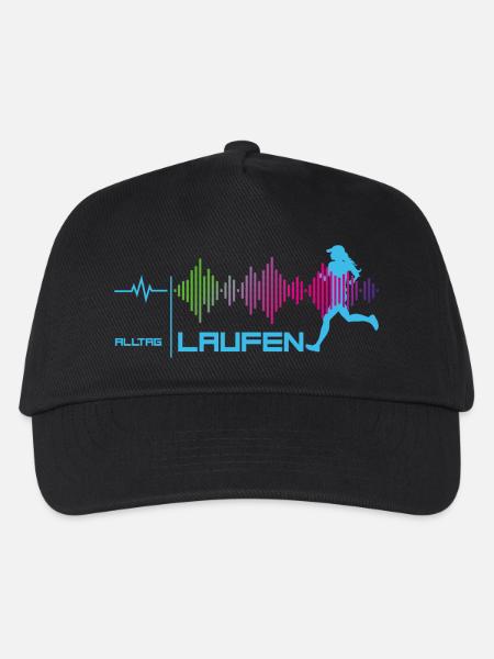 Läuferin - Alltags-Puls - good vibes (blau) - Kinder Basecap - Schwarz