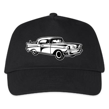 Chevy Bel Air / Oldtimer 01_schwarz weiß - Kinder Basecap - Schwarz - Vorne