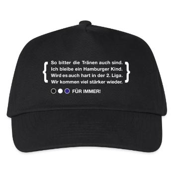 Gedicht für Hamburg-Fans | Fußball Stadion Hamburg - Kinder Basecap - Schwarz - Vorne