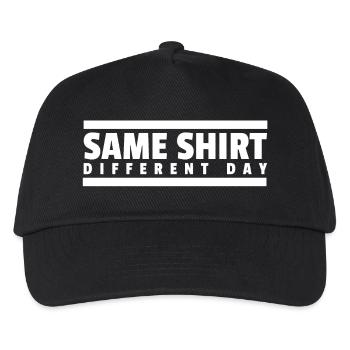 Same Shirt Different Day Geschenk Lustiges TShirt - Kinder Basecap - Schwarz - Vorne