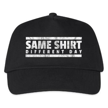 Same Shirt Different Day Geschenk Lustiges TShirt - Kinder Basecap - Schwarz - Vorne