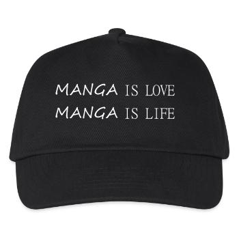 Manga is Love Manga is Life, weiß - Kinder Basecap - Schwarz - Vorne