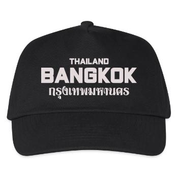 Bangkok Großbuchstaben Stadtbild - Kinder Basecap - Schwarz - Vorne