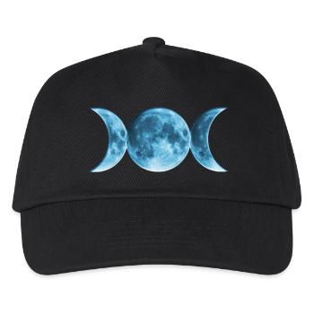 Wicca , pagan, Mond, Vollmond - Kinder Basecap - Schwarz - Vorne
