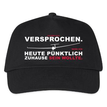 Versprochen Segelflieger Zuhause lustig - Kinder Basecap - Schwarz - Vorne